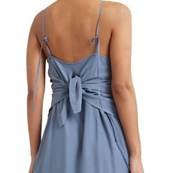 Modern Citizen Blue Button Front Suspender Dress Tie Waist Casual‎ Small - Picture 2 of 11